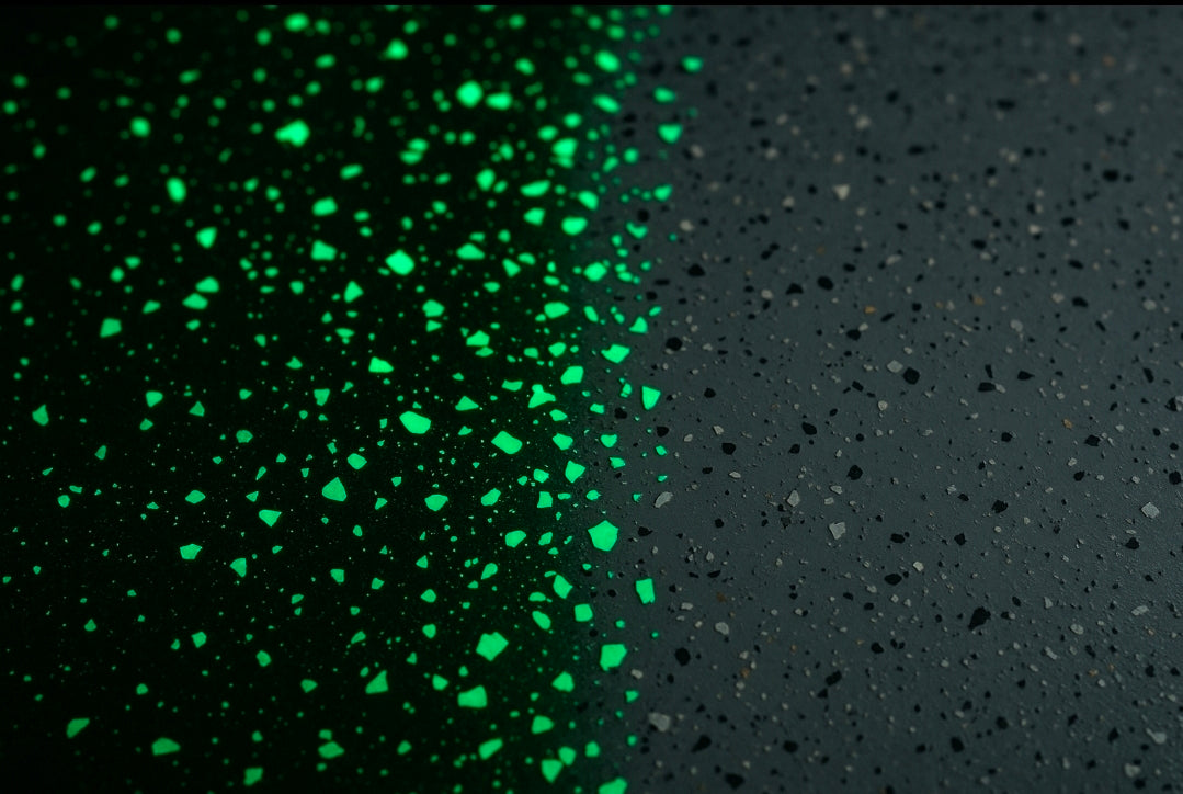 Glow-in-the-dark epoxy flakes