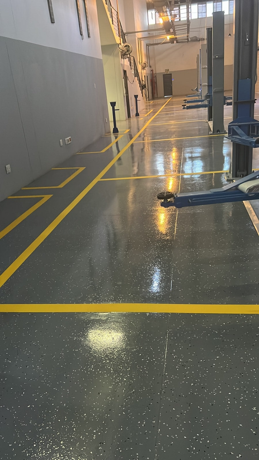 INDUSTRIAL EPOXY FLOORING WITH SAFETY LINE MARKING