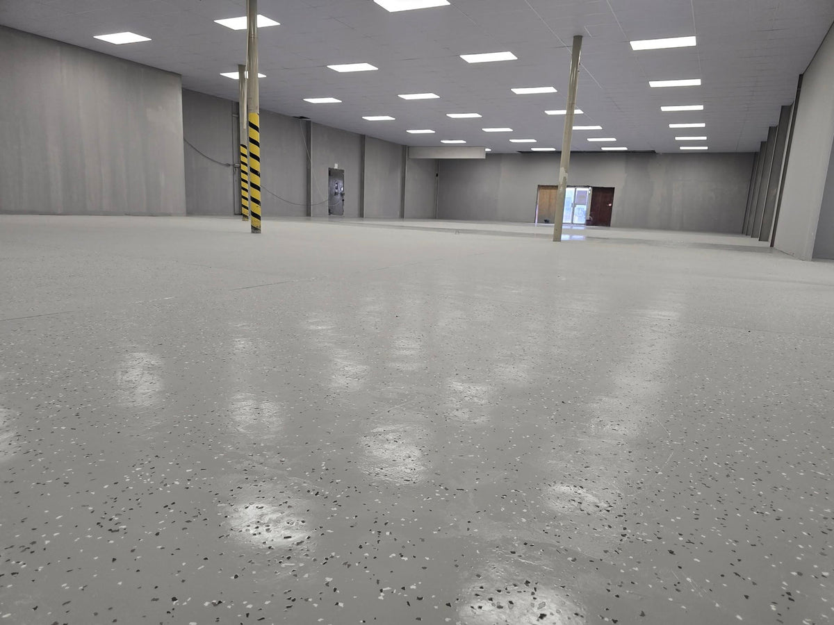 Light Grey Epoxy Flake Flooring System