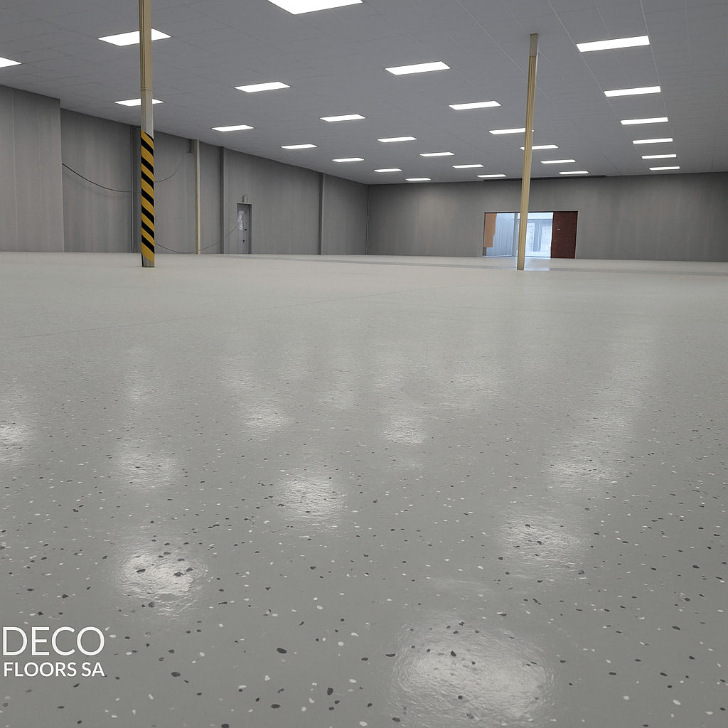 Light Grey Epoxy Flake Flooring System