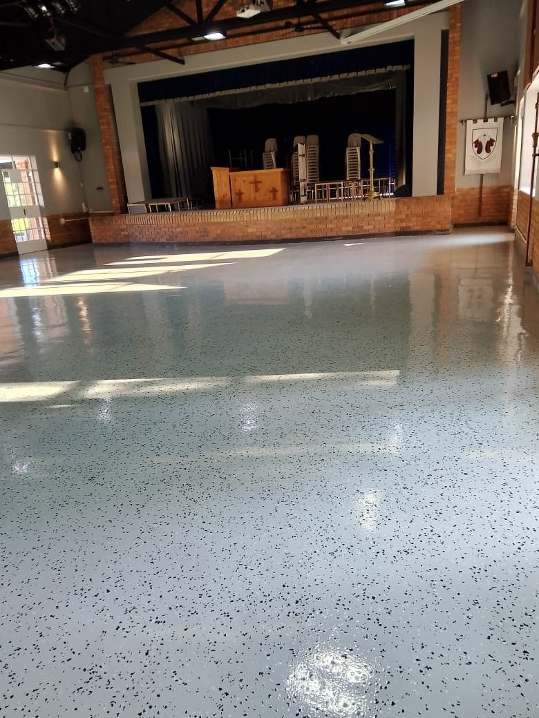 Grey Epoxy Flake Flooring System